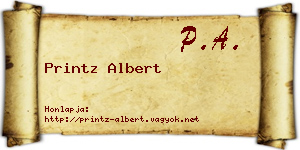 Printz Albert névjegykártya